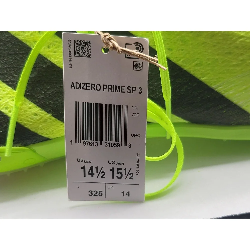 adidas Adizero Prime SP 3 Strung‎ Track Spikes Lucid Lemon Black Men 14.5 IH5800